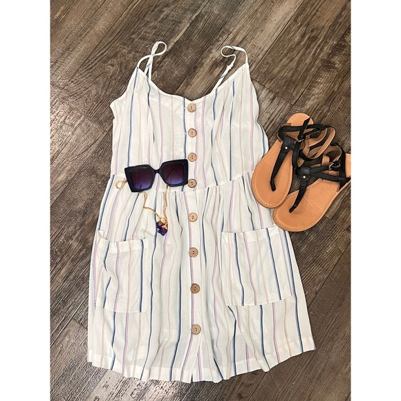 Adorable Striped Light summer Dress size Large - Picture 10 of 12